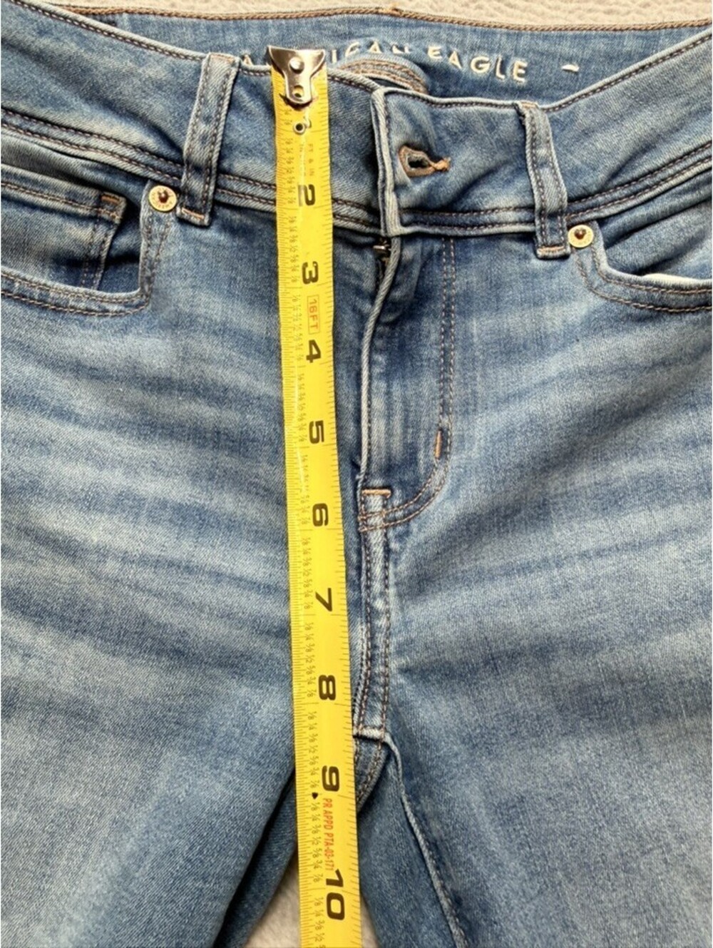 American Eagle Womens Kick Boot Flare Jeans 2 Regular Blue Wash Next Level - Picture 5 of 11
